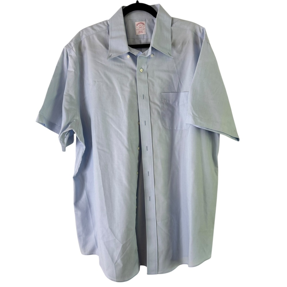 Brooks Brothers Short Sleeve Button Down‎ Non-Iron Regular Fit Shirt 17 1/2